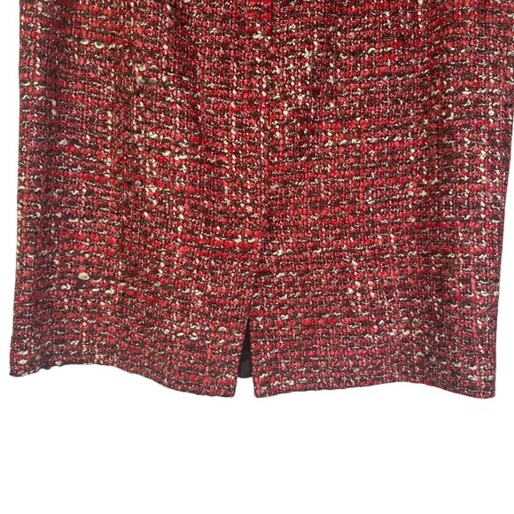 Talbots 8P Red & White Tweed Pencil Skirt - Picture 9 of 13